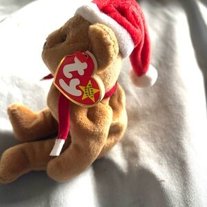 Ty Beanie Babies 1997 Teddy Santa Bear 9" XMAS style 4200 DOB 12/25/96